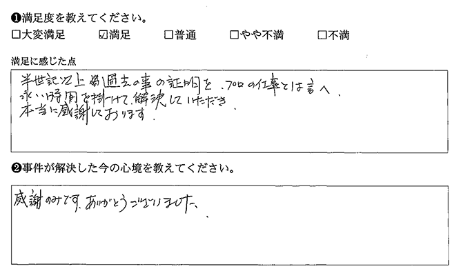 本当に感謝しております